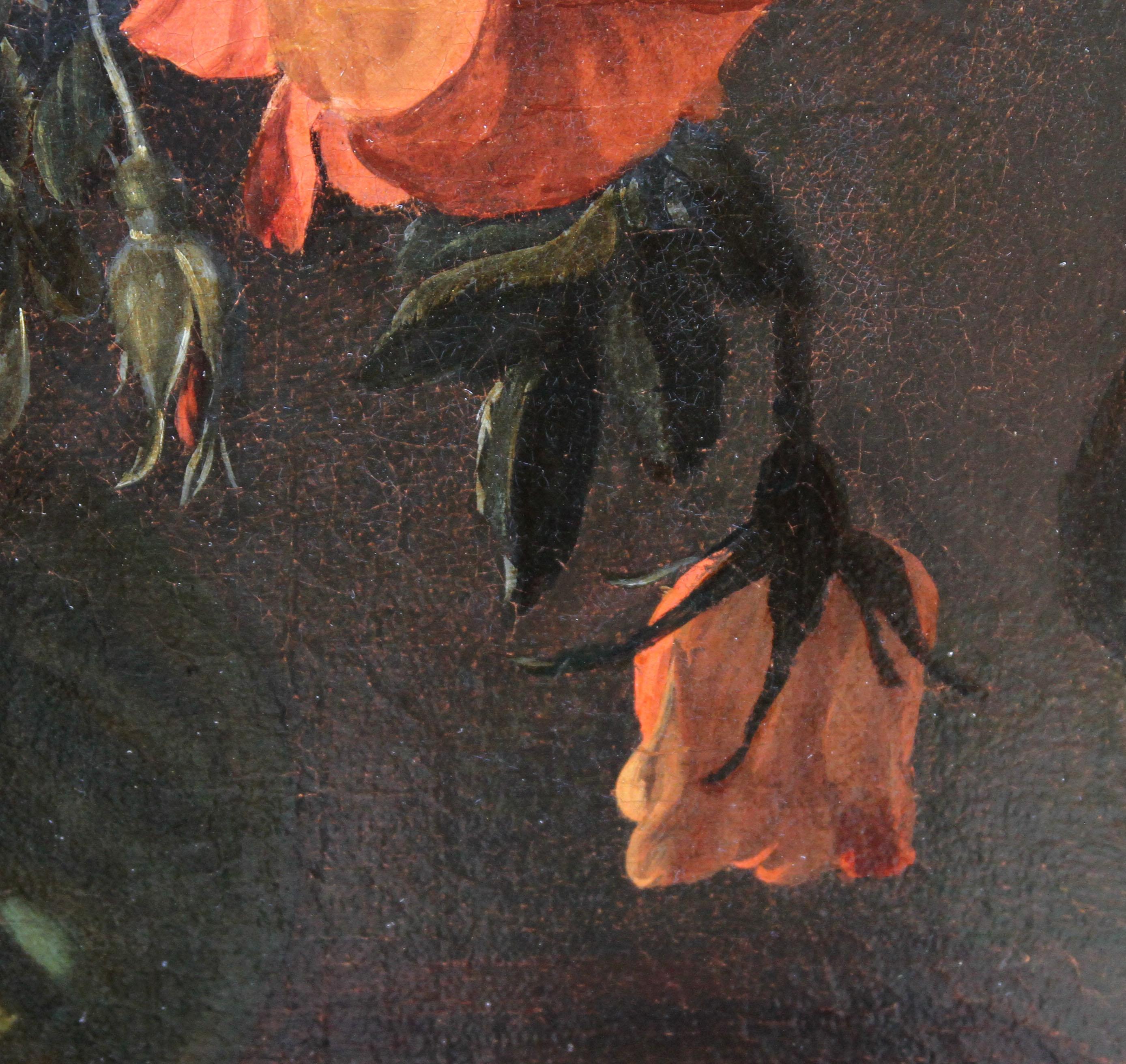 Dutch Golden Age Floral - Old Master art 17th century flower oil painting - Black Still-Life Painting by Unknown