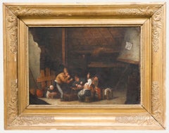 Dutch School 18th Century Oil - A Meal at the Inn