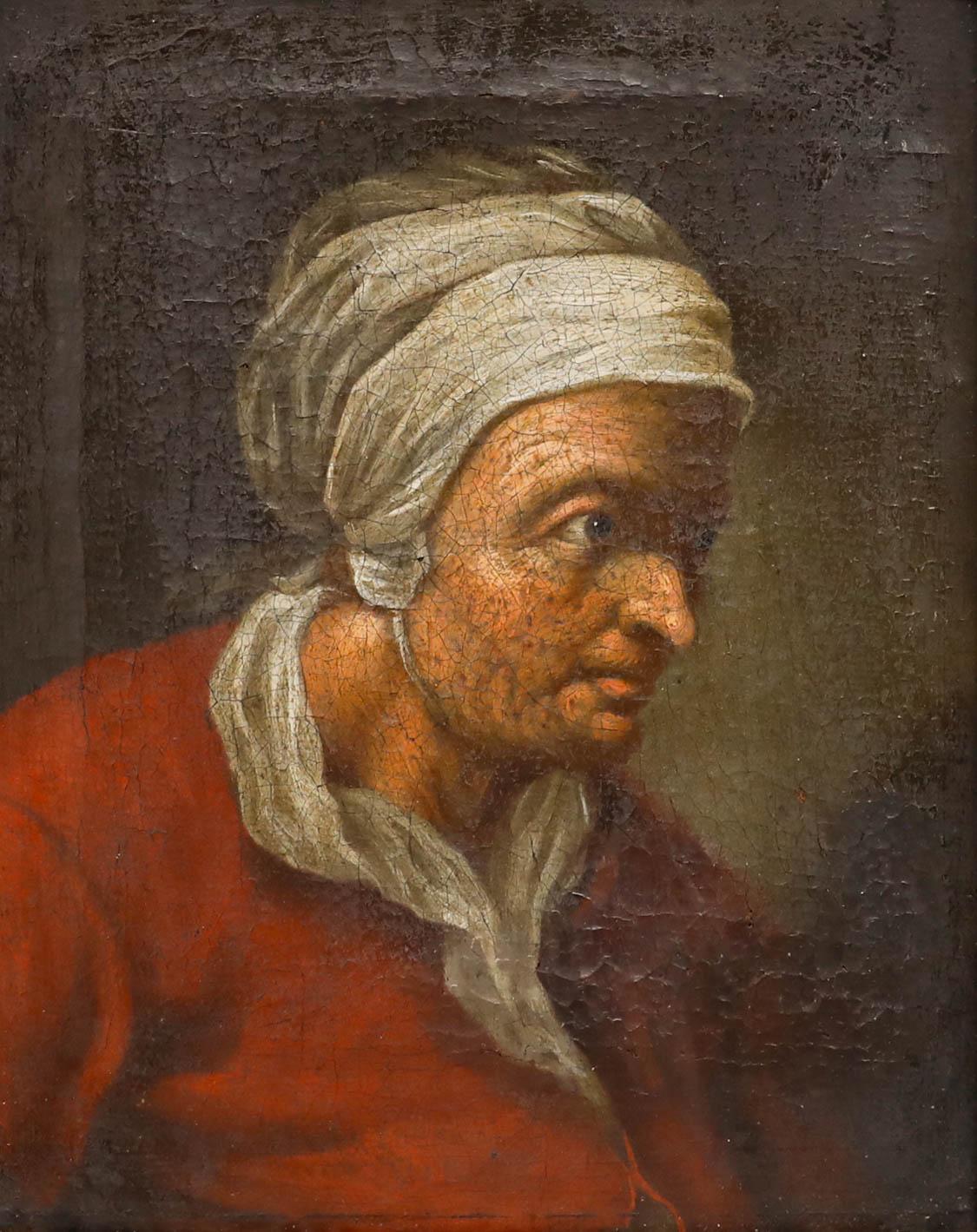Holländische Schule 18. Jahrhundert Öl - Kopfstudie einer Frau – Painting von Unknown
