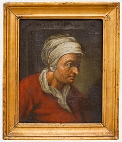 Holländische Schule 18. Jahrhundert Öl - Kopfstudie einer Frau