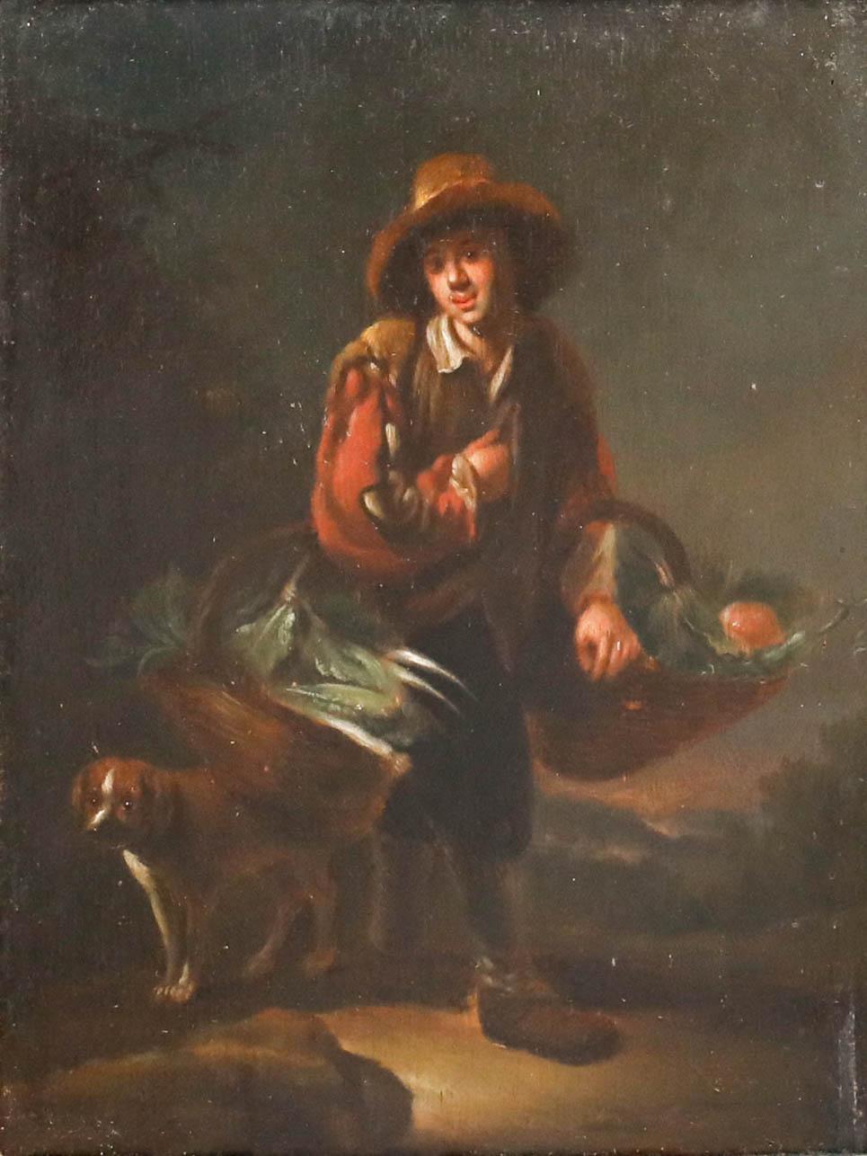 Öl der holländischen Schule aus dem 18. Jahrhundert - The Vegetable Seller – Painting von Unknown
