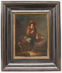 Antique Dutch School 18th Century Oil - The Vegetable Seller