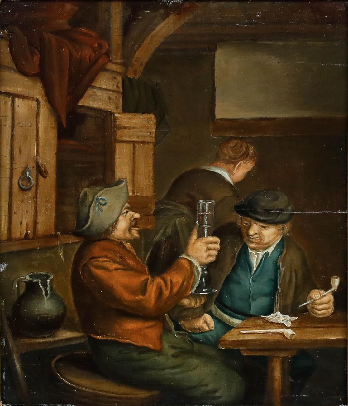 Holländische Schule 19. Jahrhundert Öl - Stapeln von Gläsern – Painting von Unknown