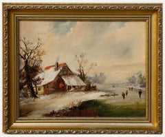 Dutch School  19th Century Oil - The Farm in Winter