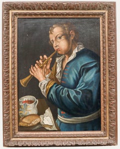 Dutch School 19th Century Oil - The Shawm Player
