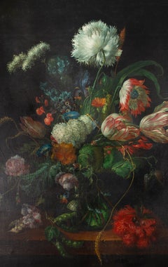 Dutch School 20th Century Oil - Flowers in a Vase