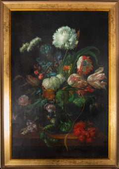 Dutch School 20th Century Oil - Flowers in a Vase