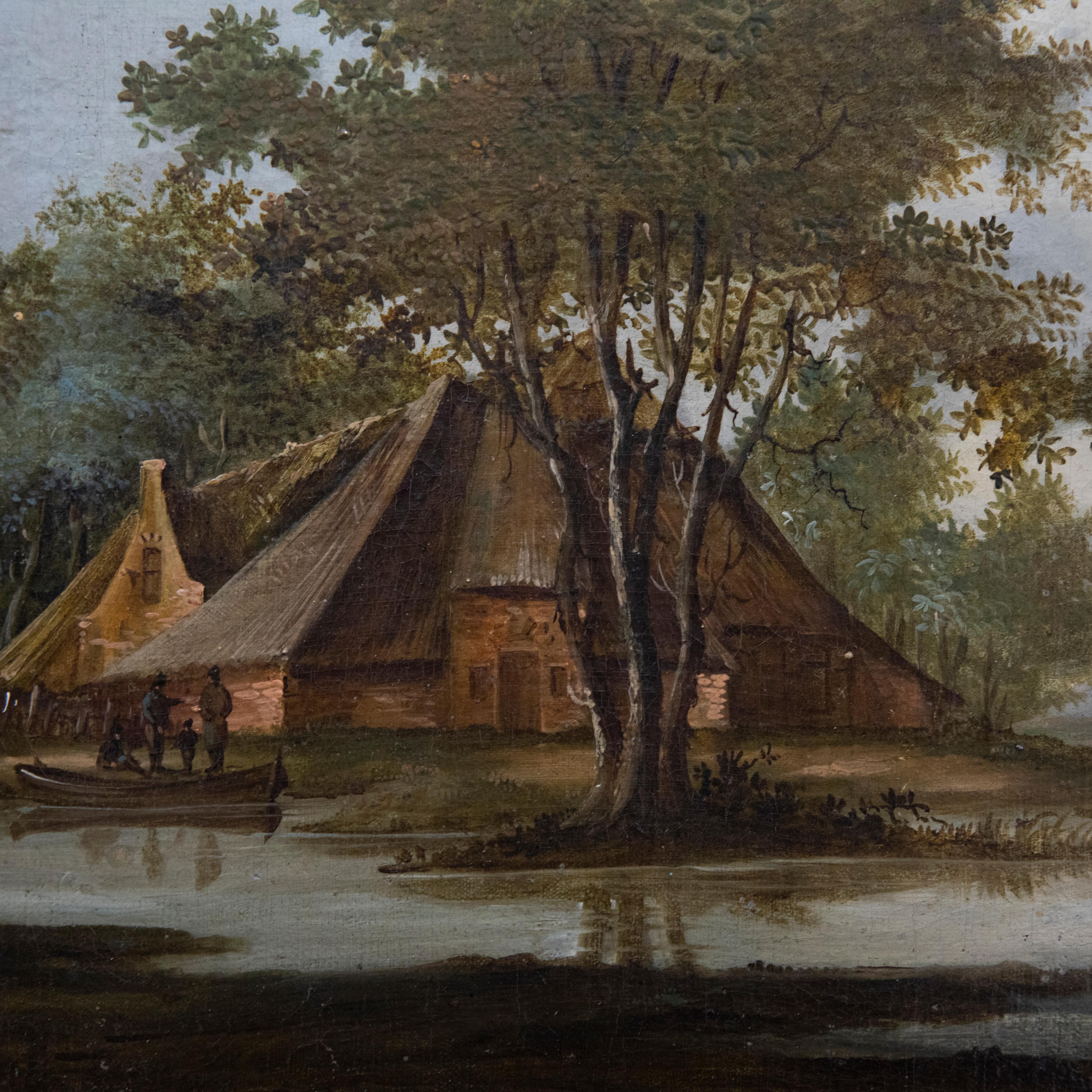 Dutch School 20th Century Oil - On the River For Sale 1