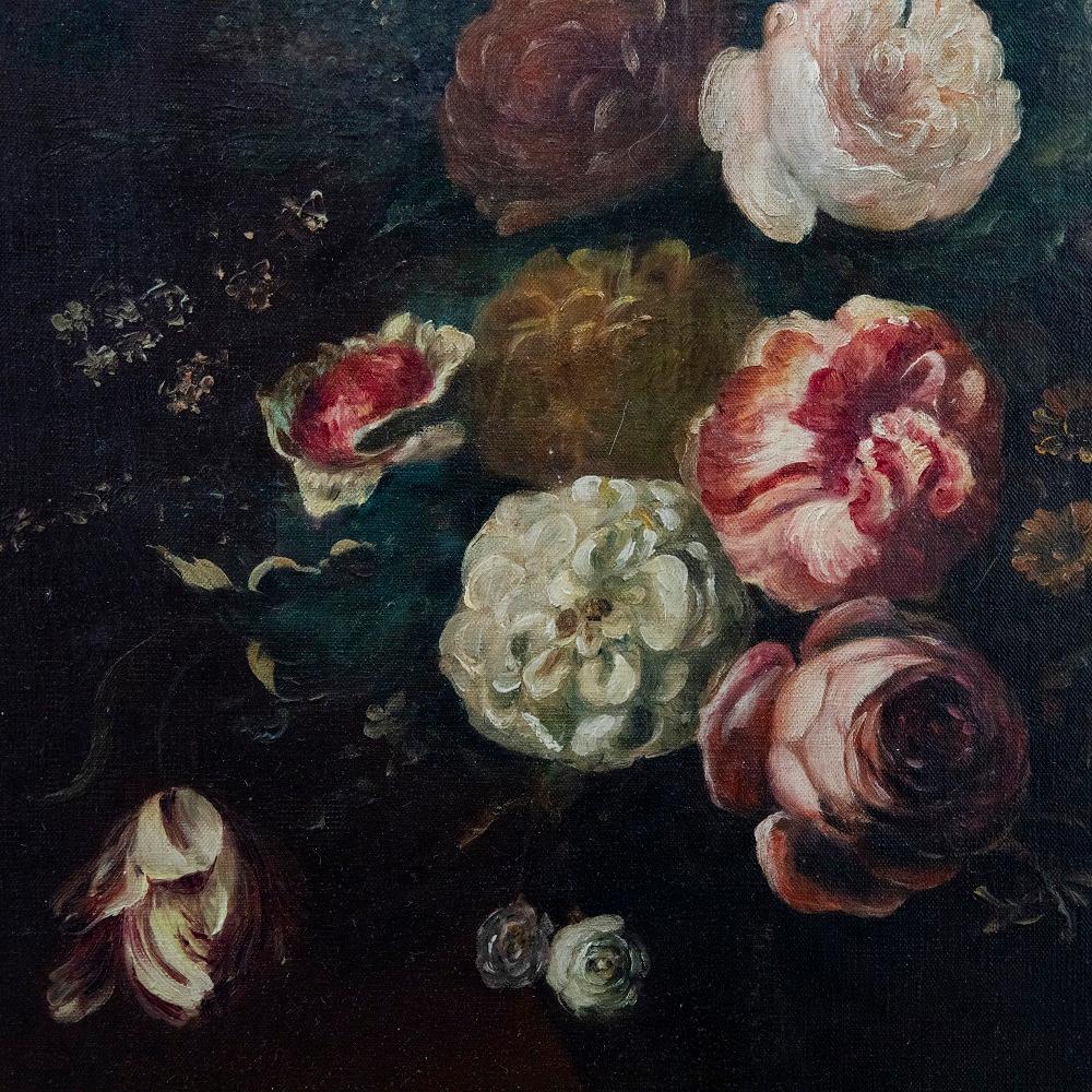 Olio di scuola olandese del XX secolo - Natura morta di fiori 1