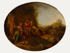 Dutch School Early 19th Century Oil - The Flute Player