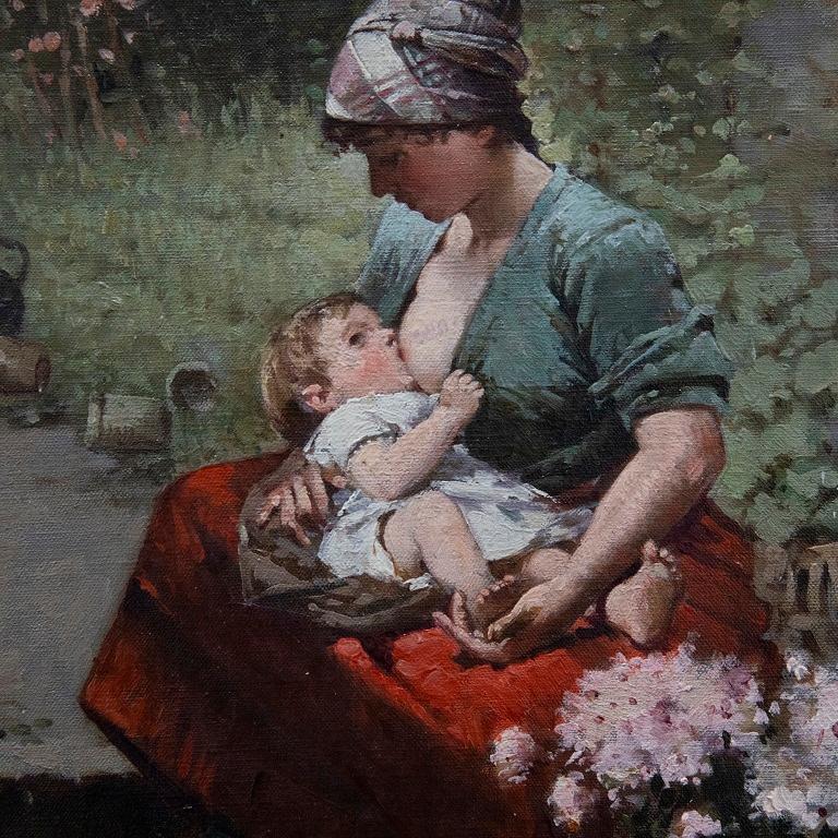 Dutch School Early 20th Century Oil - Mother and Child 2