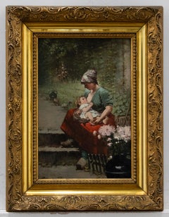 Dutch School Early 20th Century Oil - Mother and Child