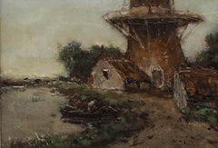 Dutch School Early 20th Century Oil - Stopping by the Mill