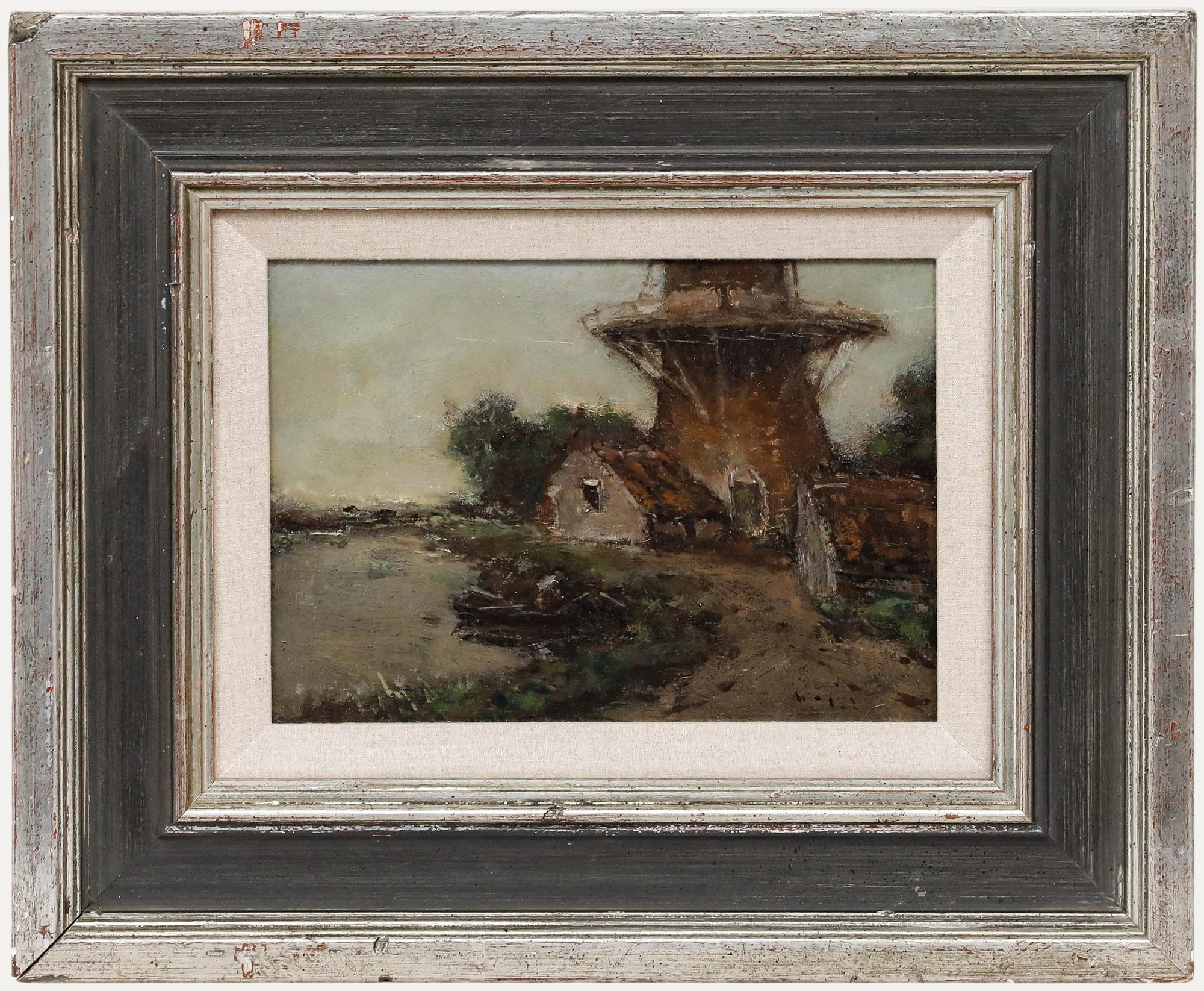 Dutch School Early 20th Century Oil - Stopping by the Mill