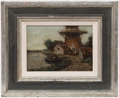 Dutch School Early 20th Century Oil - Stopping by the Mill