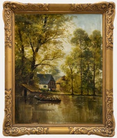 Dutch School Early 20th Century Oil - Village on the River
