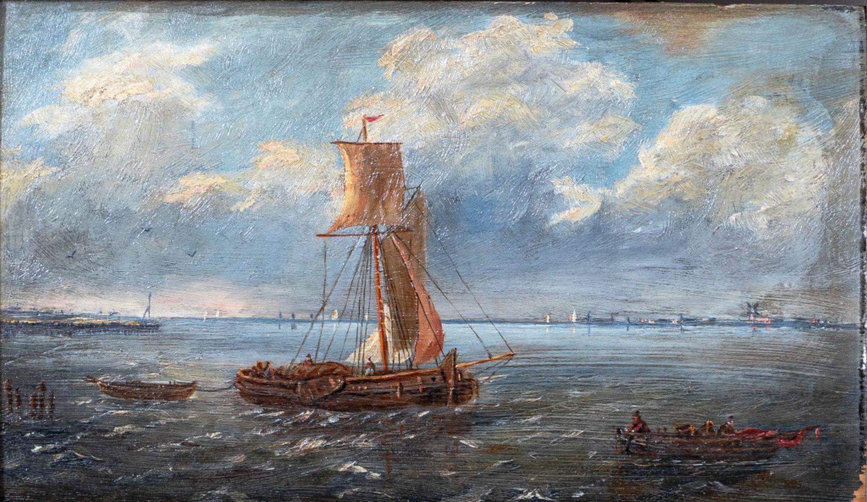Scène de pêche à l'école hollandaise - Painting de Unknown