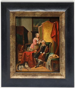 Dutch School Late 19th Century Oil - In the Parlour