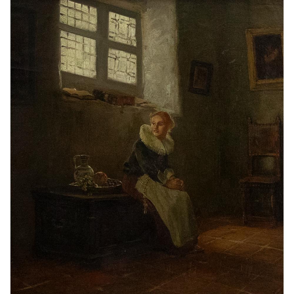 Dutch School Late 19th Century Oil - In The Scullery - Painting by Unknown