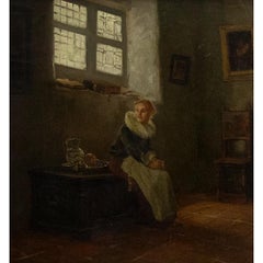Dutch School Late 19th Century Oil - In The Scullery