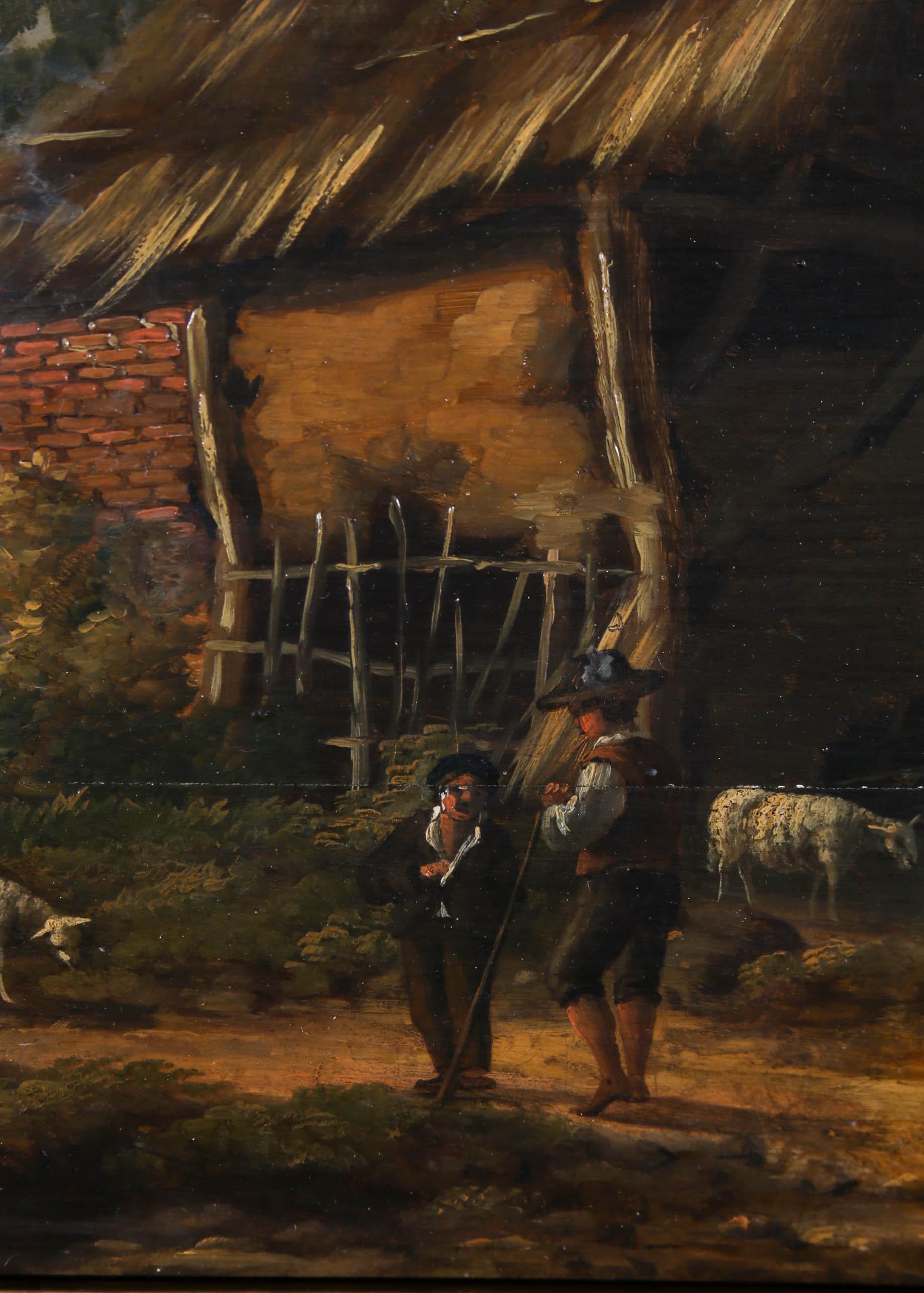 Dutch School Mid 19th Century Oil - Morning at the Farm For Sale 2