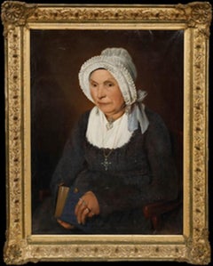 Dutch School Mid 19th Century Oil - Portrait of a Devout Woman