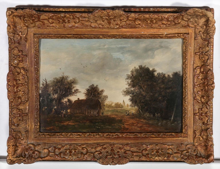 Unknown - Dutch School Mid 19th Century Oil - Wayfarers in a Landscape ...