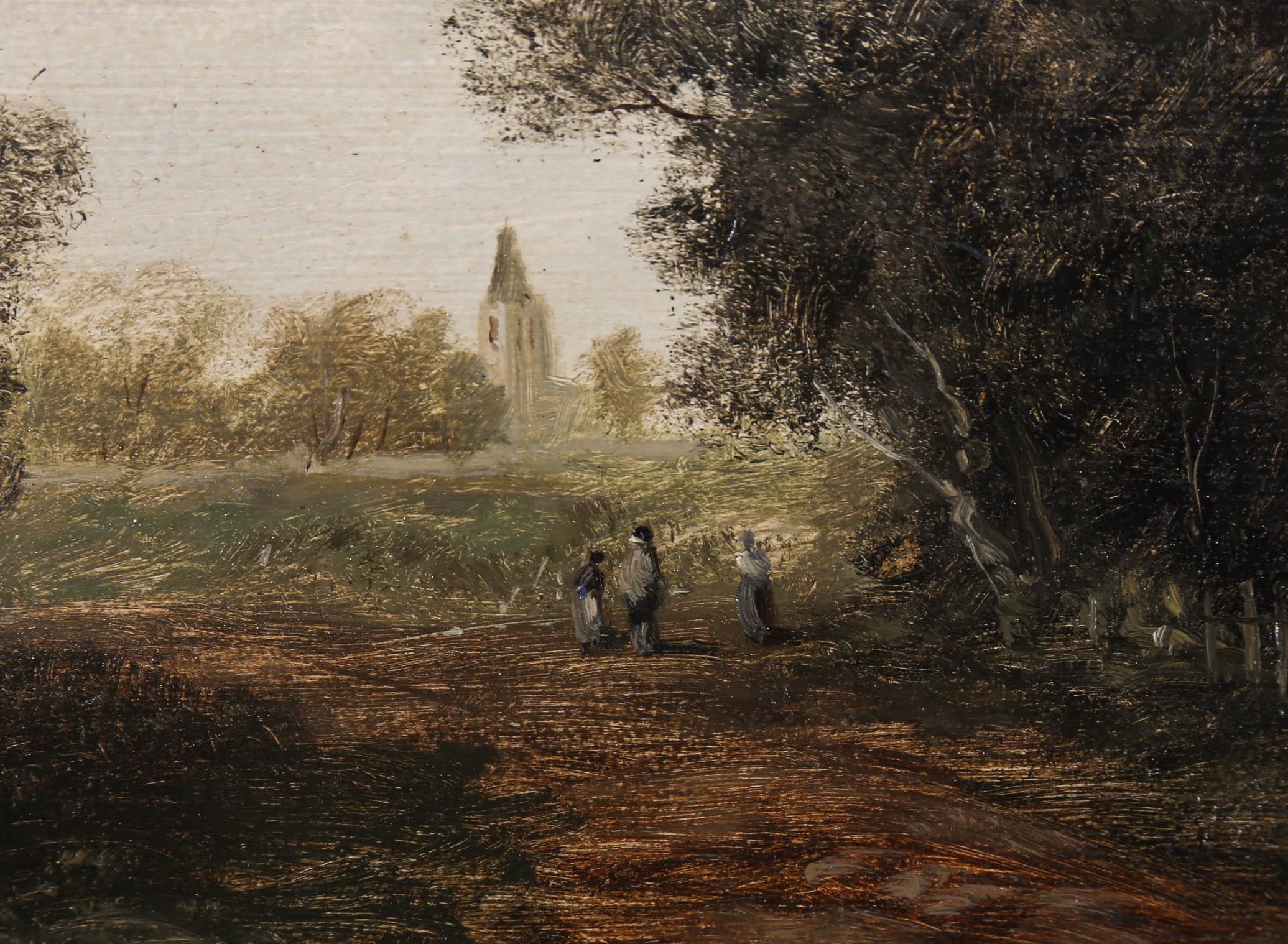 Dutch School Mid 19th Century Oil - Wayfarers in a Landscape 2