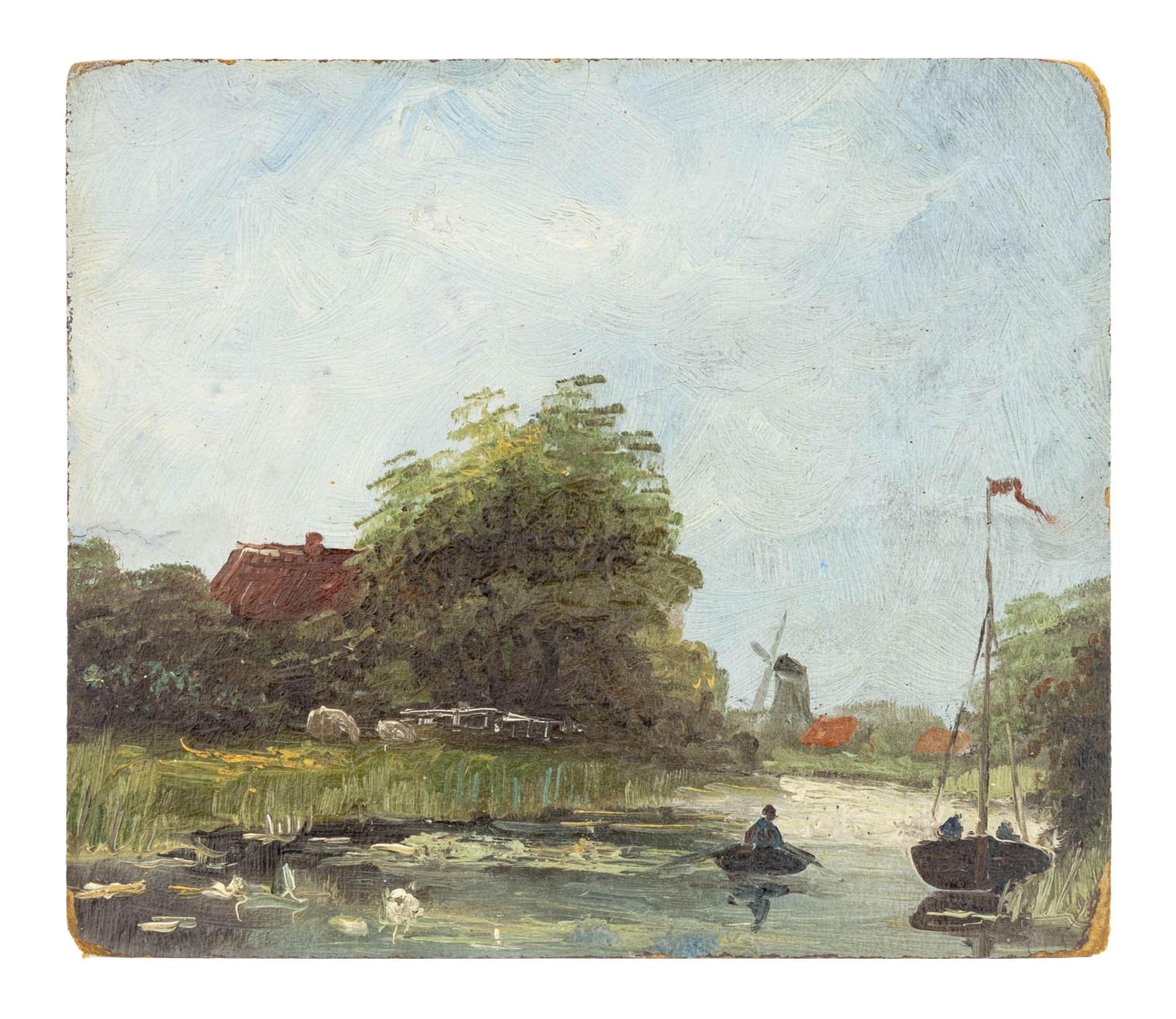 Unknown Landscape Painting - Dutch School River Landscape