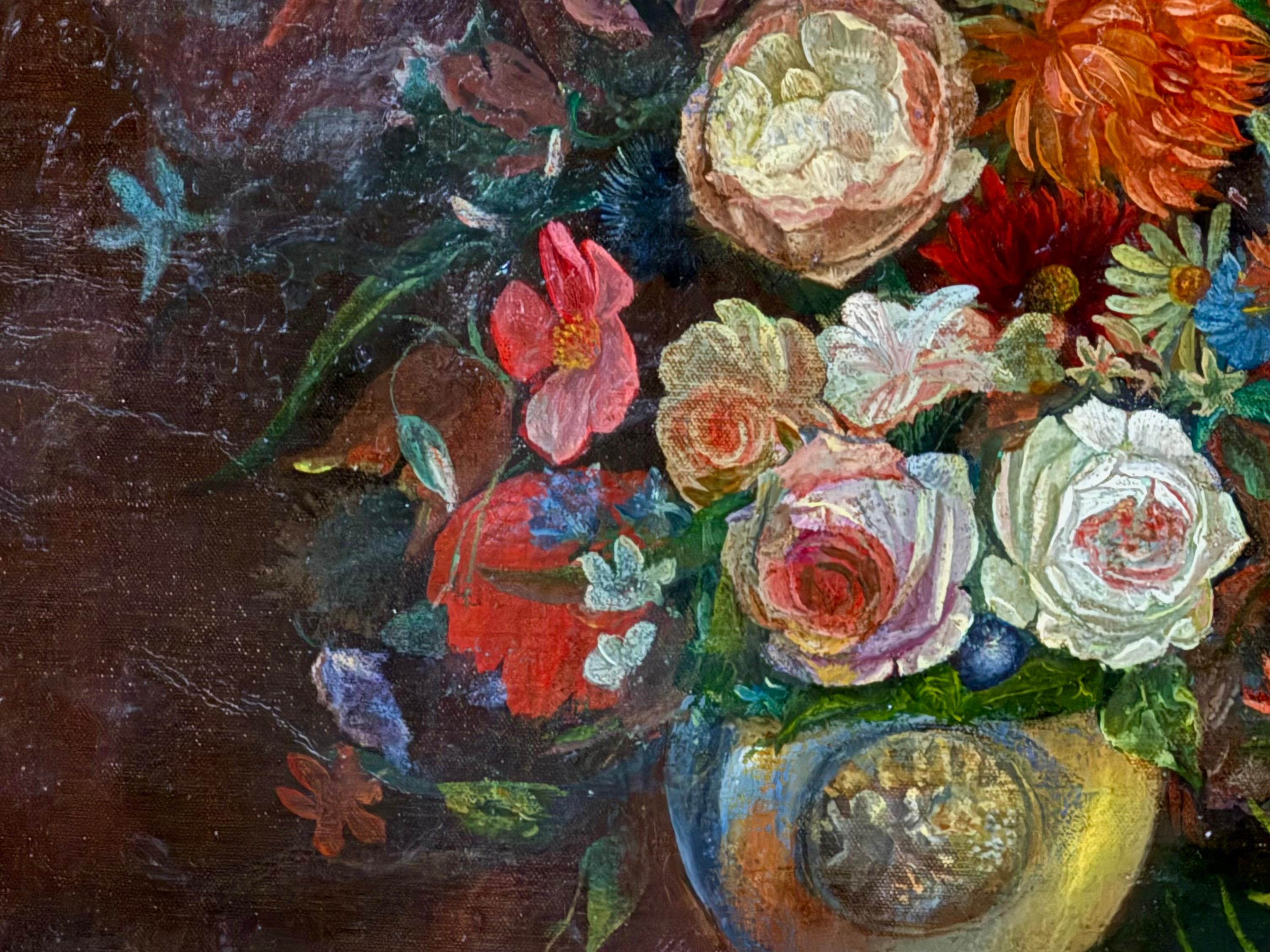 Fiori in stile olandese, sala da sera con finestra in vendita 8