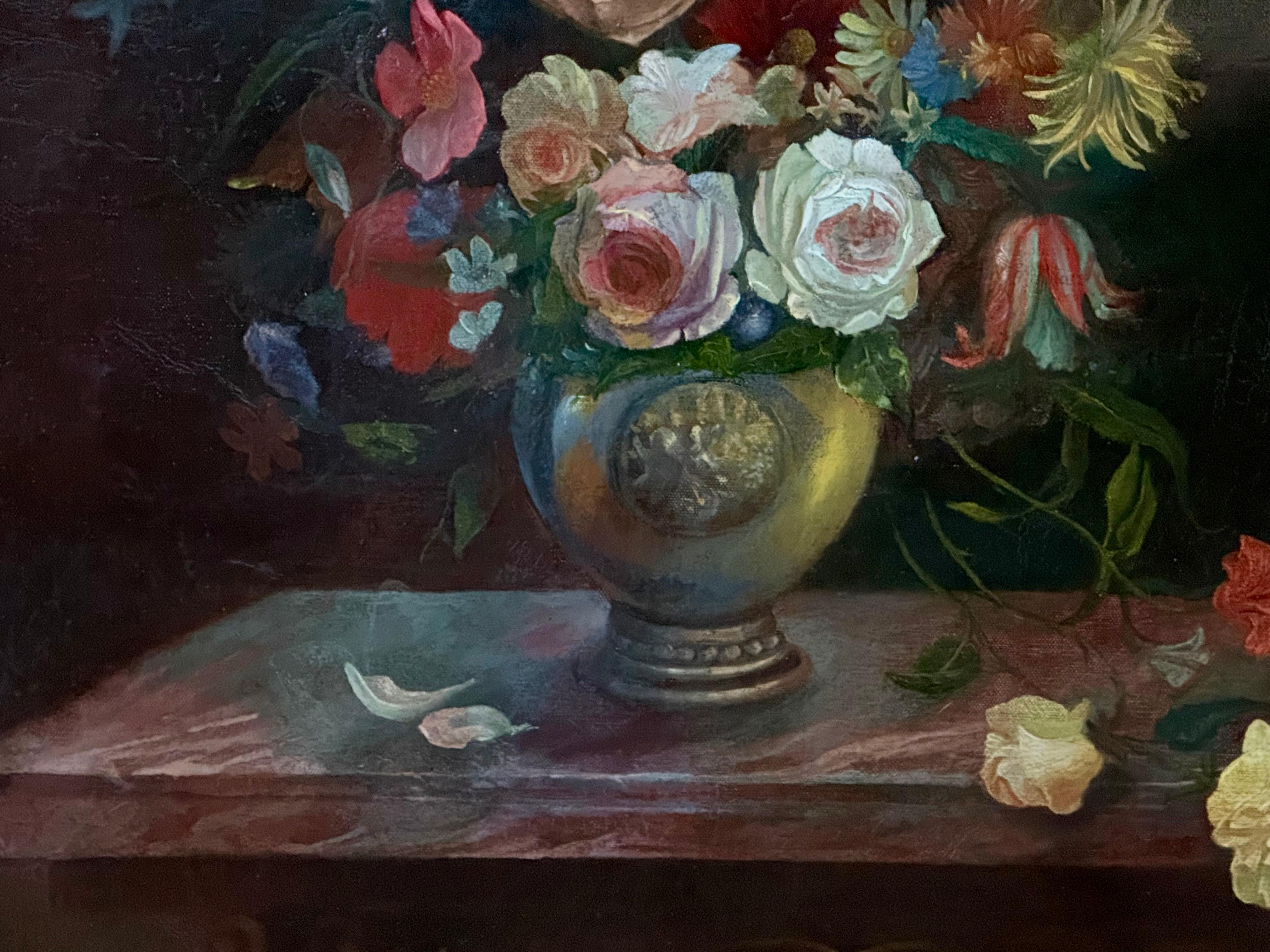 Fiori in stile olandese, sala da sera con finestra in vendita 11