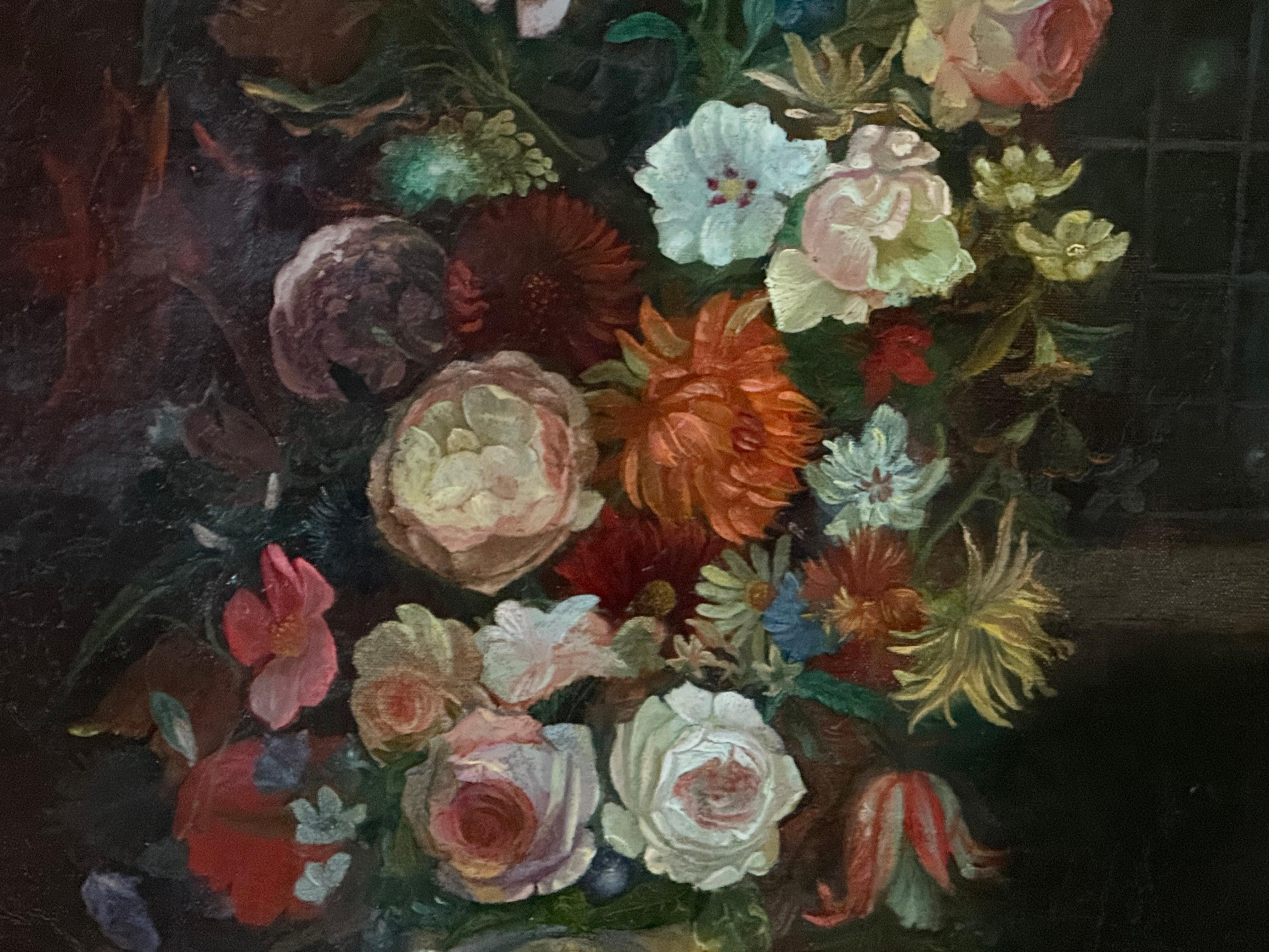 Fiori in stile olandese, sala da sera con finestra in vendita 13