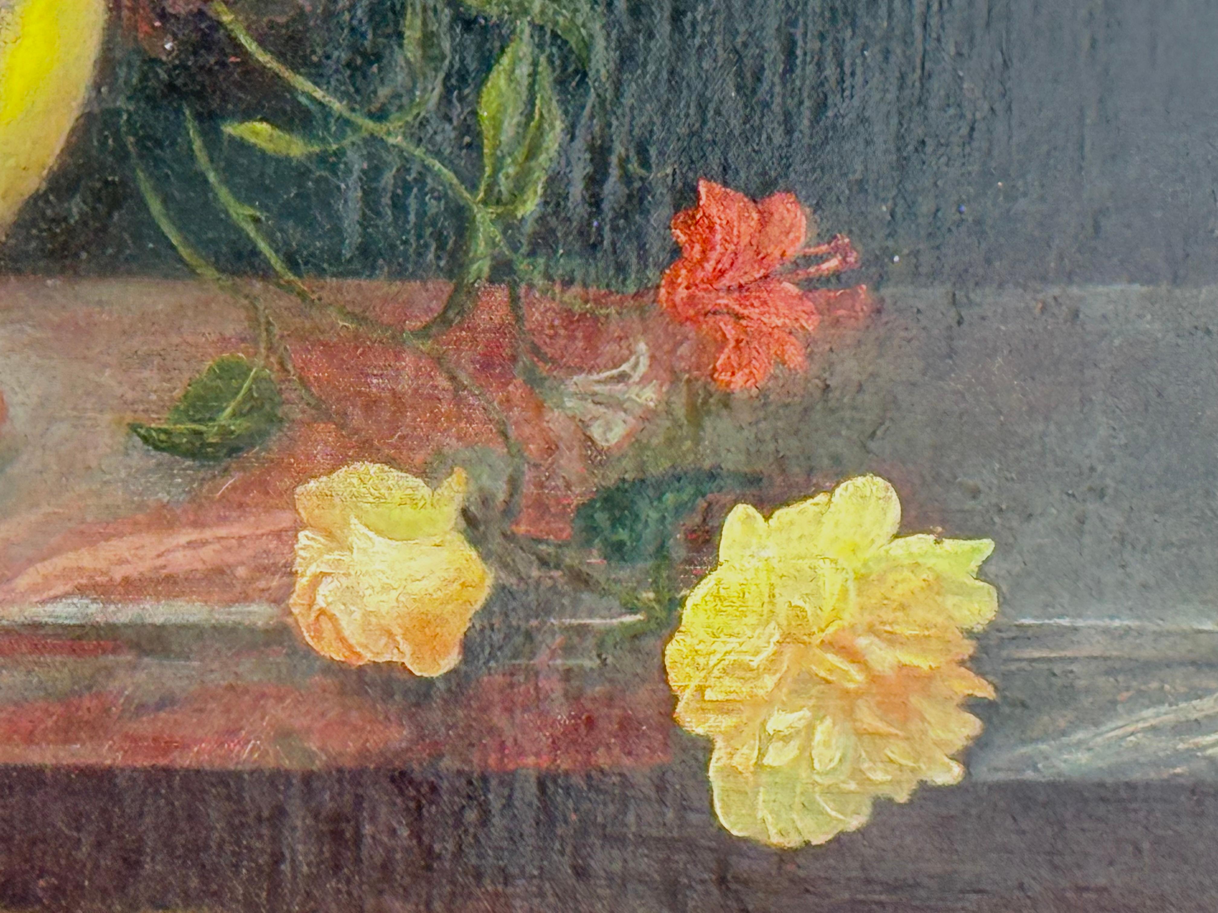 Fiori in stile olandese, sala da sera con finestra in vendita 1