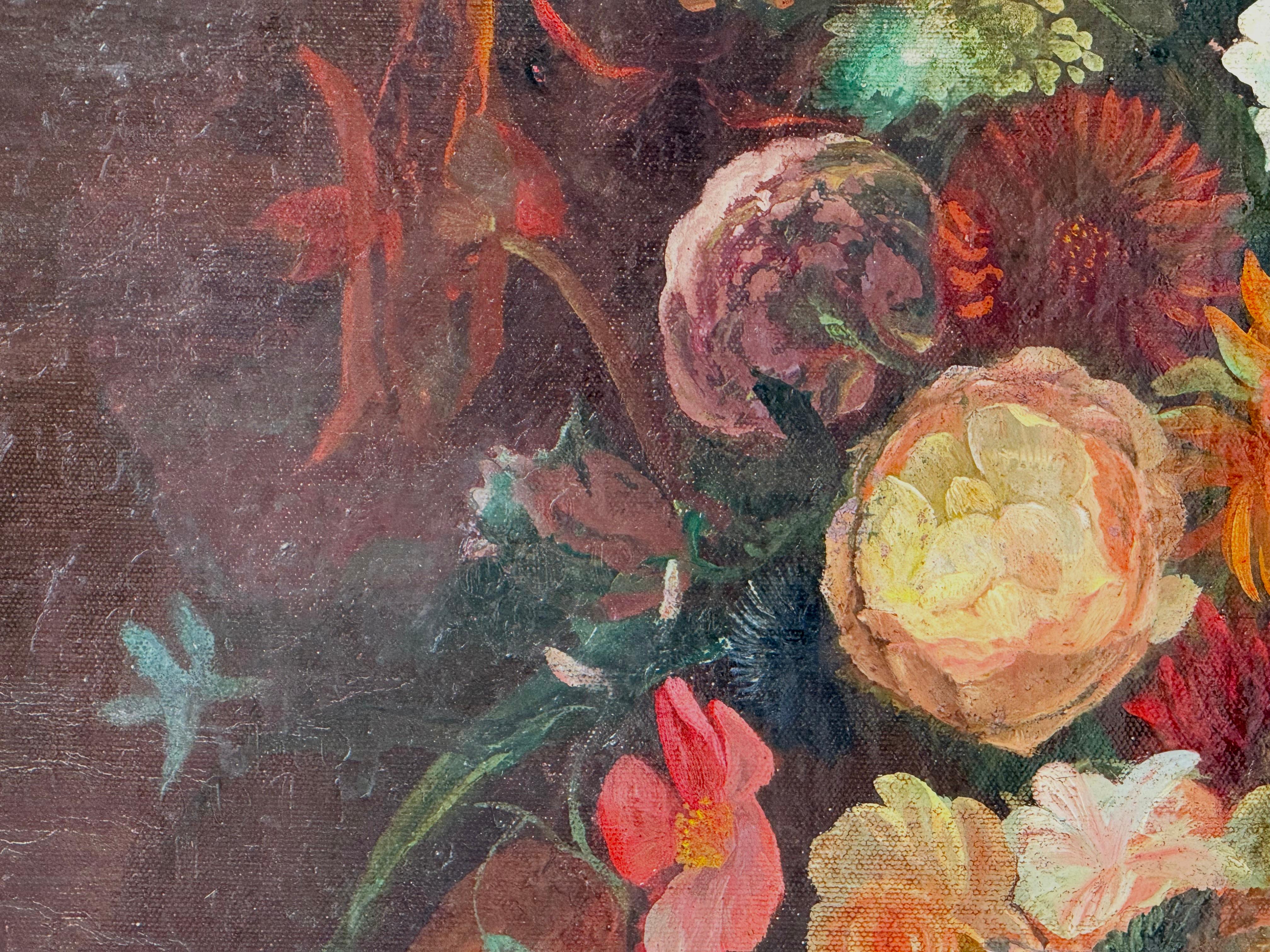 Fiori in stile olandese, sala da sera con finestra in vendita 2