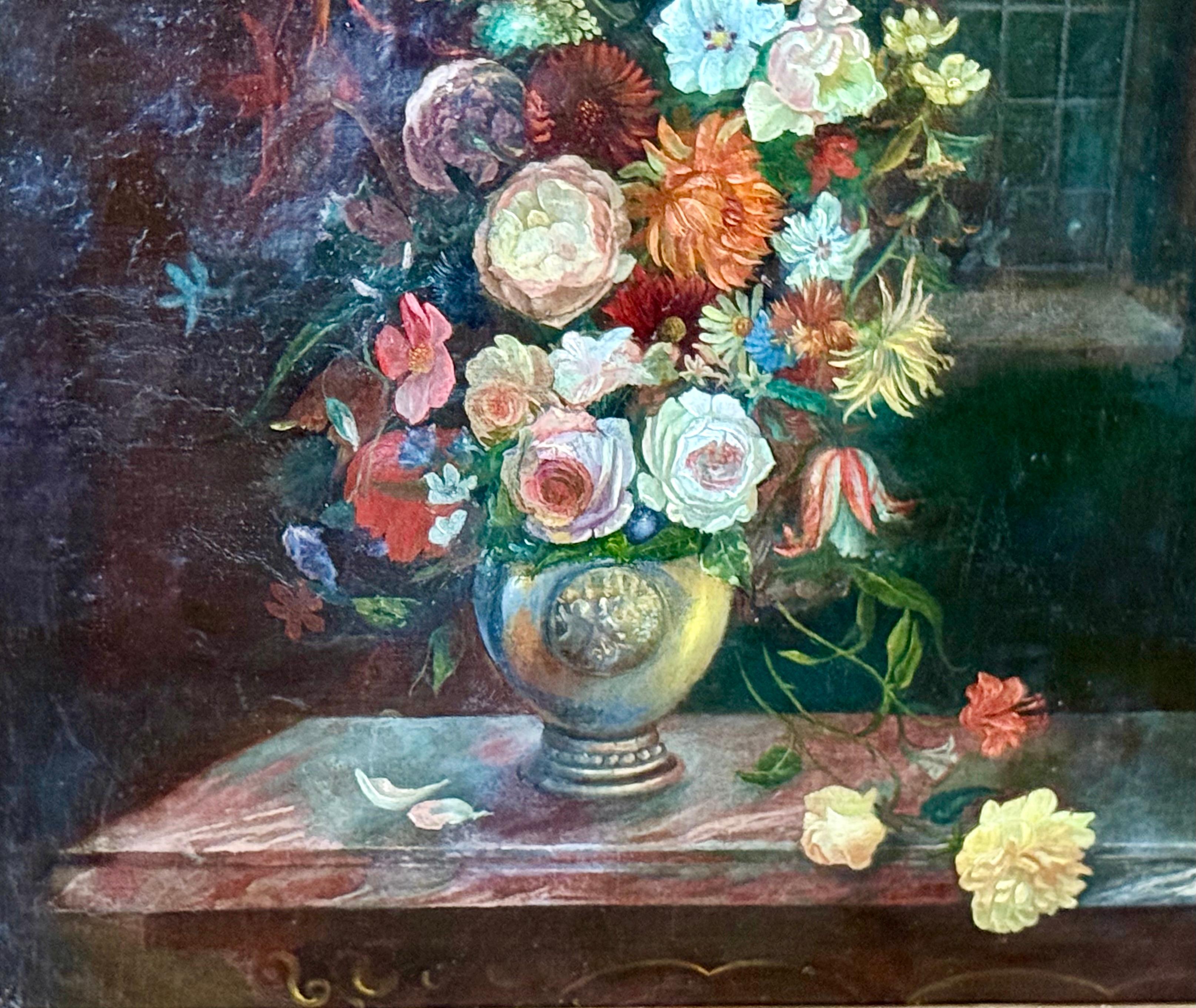 Fiori in stile olandese, sala da sera con finestra in vendita 5