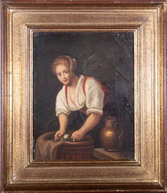 Dutch-Style Mid 19th Century Oil - Peasant Woman