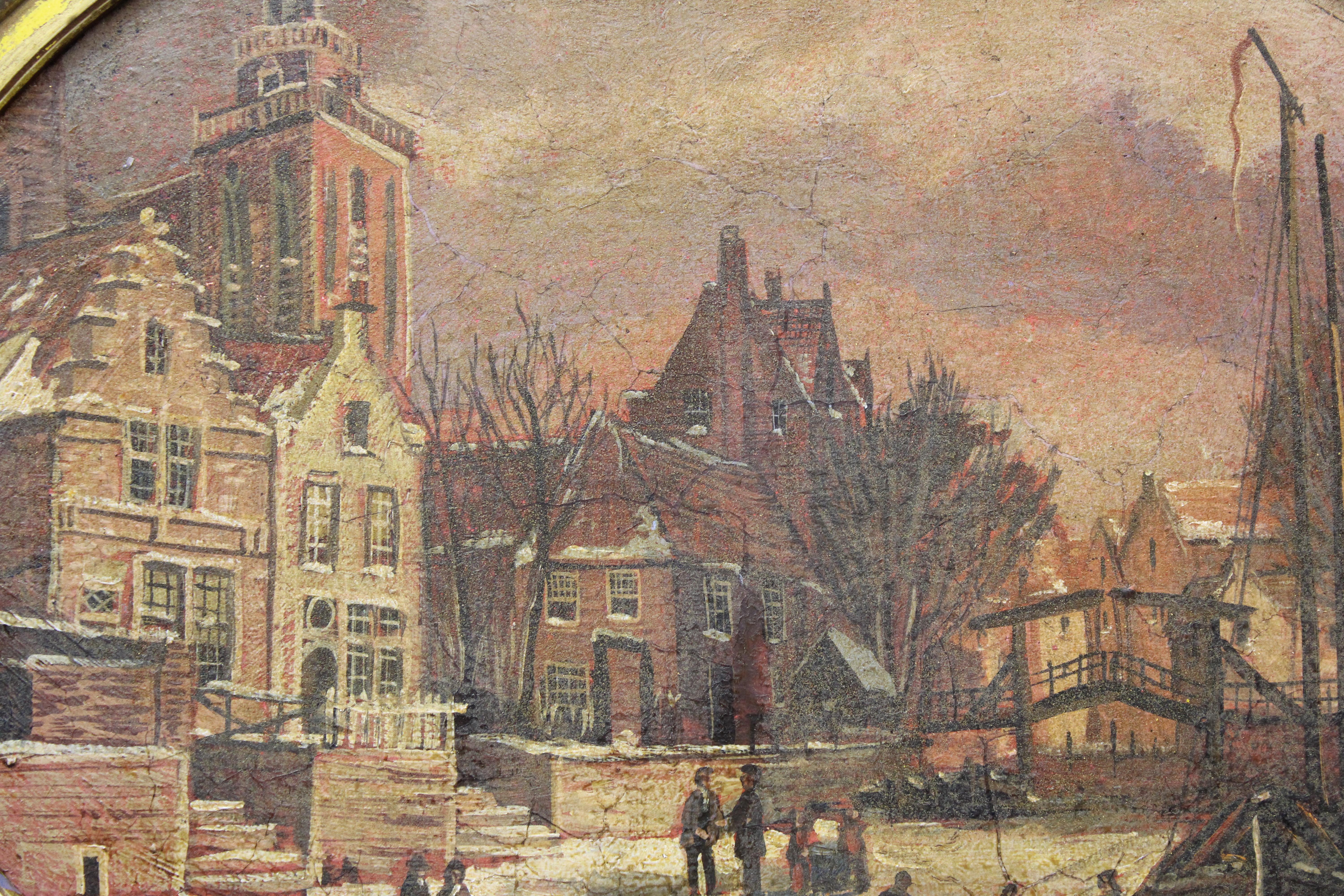 Dutch Winter Scene - Painting by Unknown
