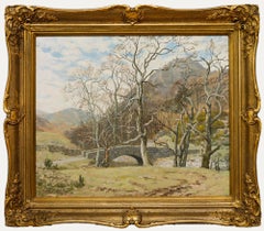 E. C. Clark (n.1900) - Óleo enmarcado del siglo XX, Puente de los Pastores y Peñón de la Hiedra