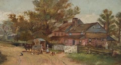 E. C. Nowell - Framed Early 20th Century Oil, The Delivery Wagon