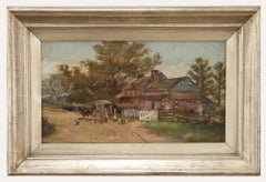Used E. C. Nowell - Framed Early 20th Century Oil, The Delivery Wagon
