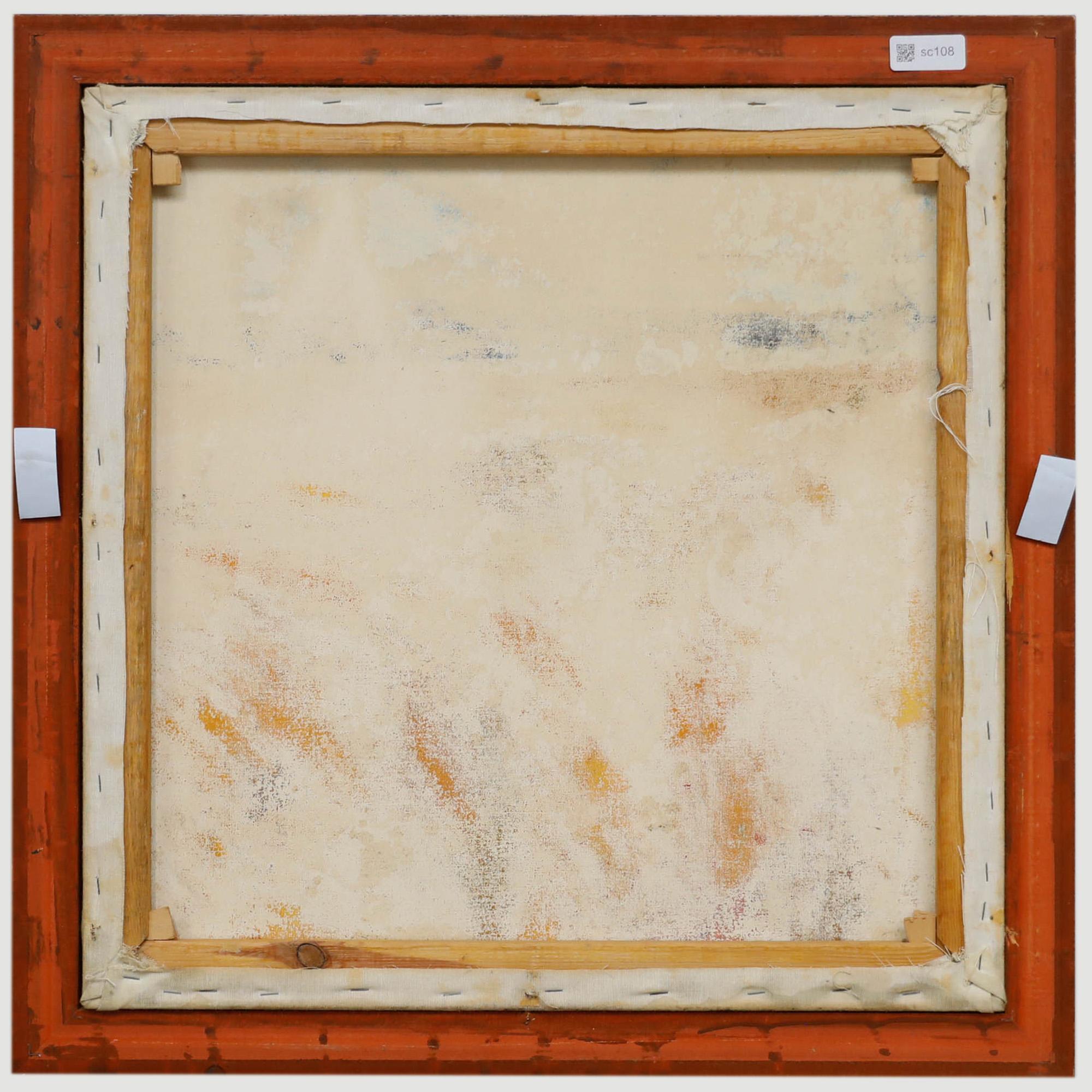 Signed to the lower right. Presented in a large gilt-effect frame. On canvas on stretchers.