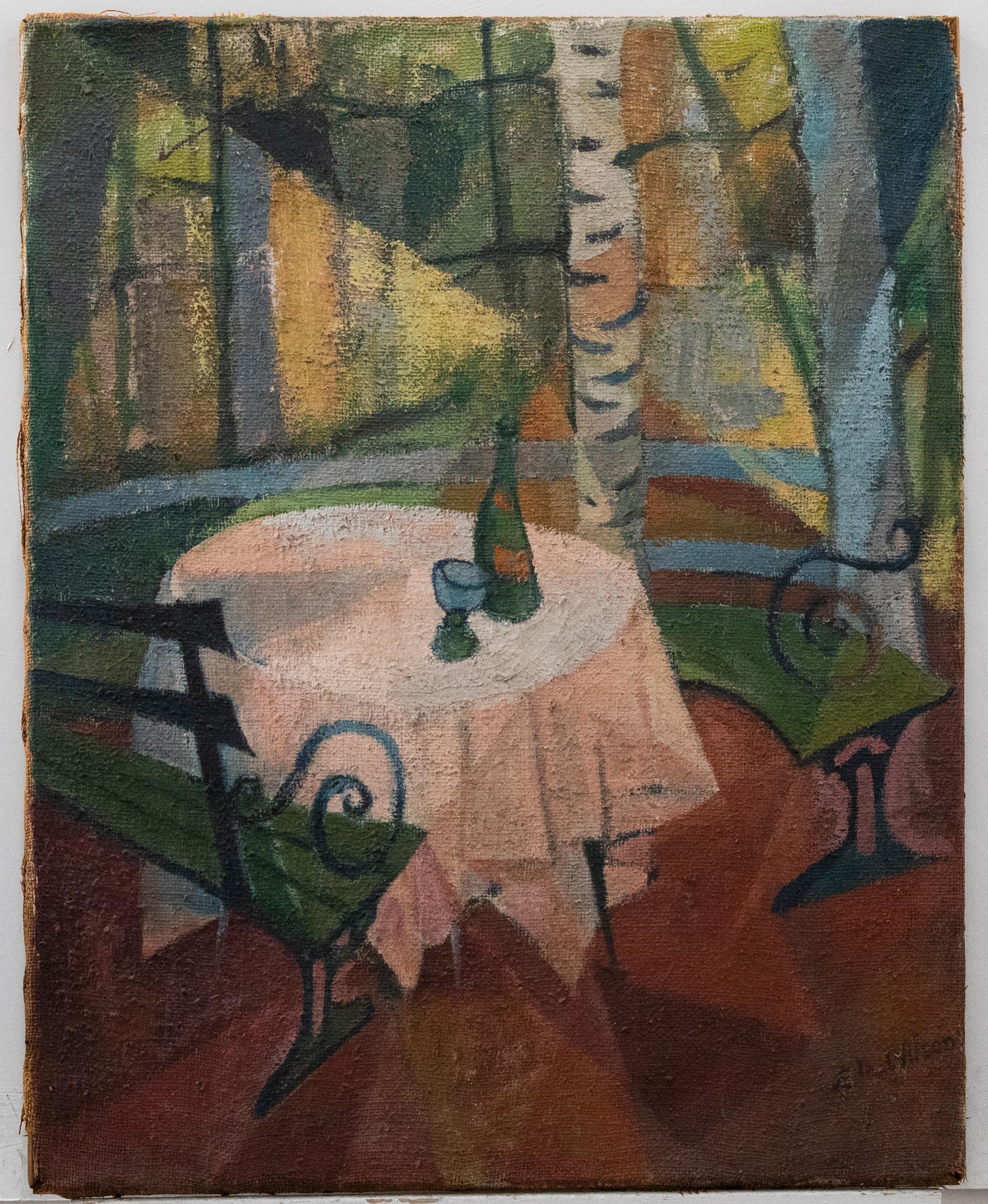 E. M. Wilson  - c.1940 Oil, A Place to Dine - Painting by Unknown