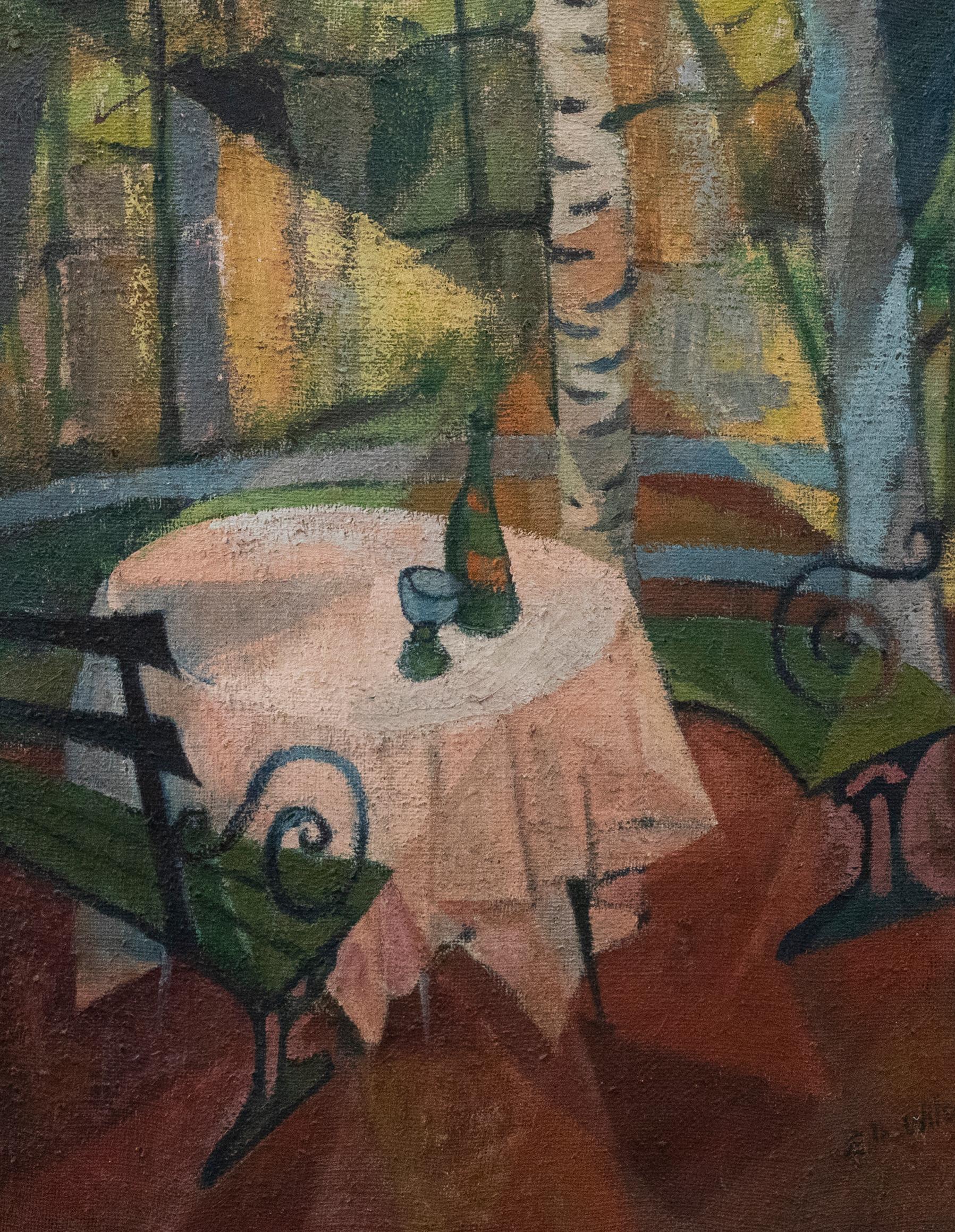 Unknown Still-Life Painting - E. M. Wilson  - c.1940 Oil, A Place to Dine