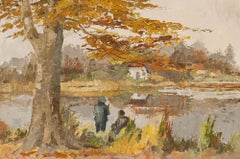 E. R. Gain - 20th Century Oil, Quiet Fishing at Waterloo Pond