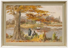 E. R. Gain - 20th Century Oil, Quiet Fishing at Waterloo Pond
