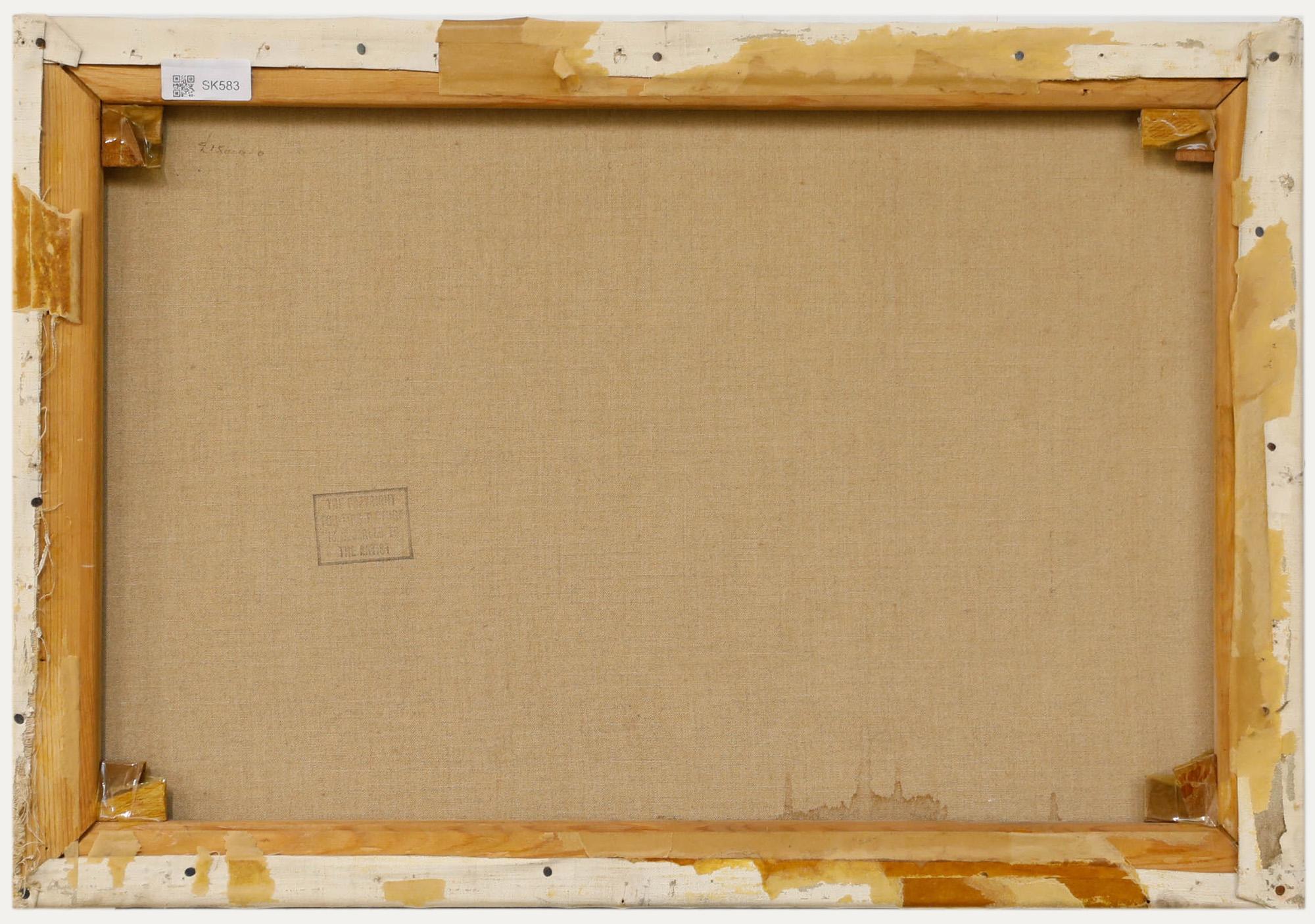 E. Reekie - 1968 Öl, Studie mit Zinn, Glas und Obst (Schwarz), Still-Life Painting, von Unknown