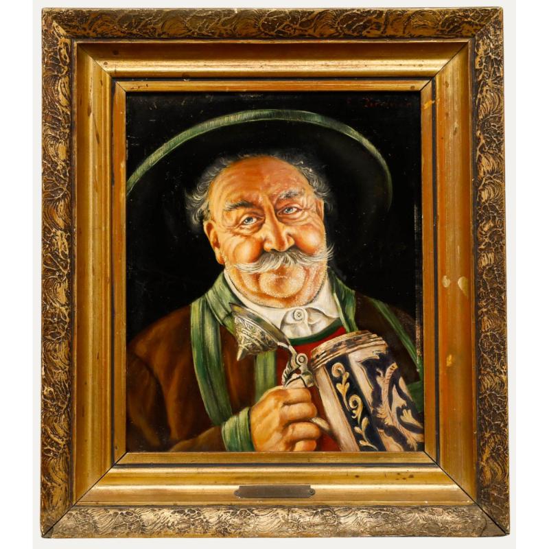 E. S. Lindner - Gerahmtes Öl aus der Mitte des 20. Jahrhunderts, In der Taverne