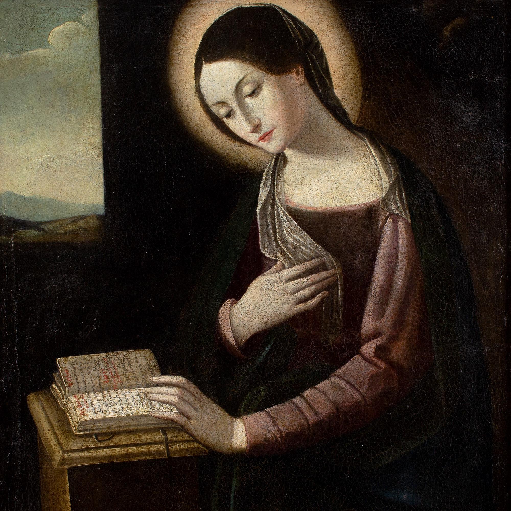 Early 17th-Century Bolognese School, Annunciation, The Reading Madonna For Sale 4