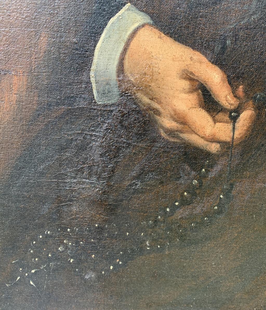 Ritratto olandese dell'inizio del XVII secolo - Signora in pelliccia - Olio su tela fiammingo 2