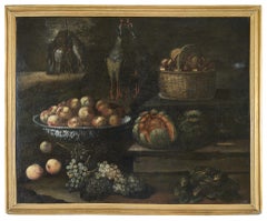 Antique Early 17th century Italian painting - Still Life interior - Oil on canvas Italy